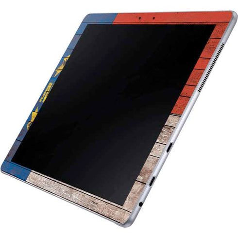 North Carolina Flag Dark Wood Galaxy Book 12in Skin